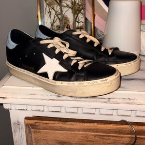 Golden Goose Black and White with Blue Accents Sneakers